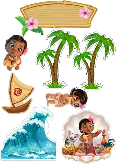 Baby Moana Edible Cake Topper , Birthday Cake Topper