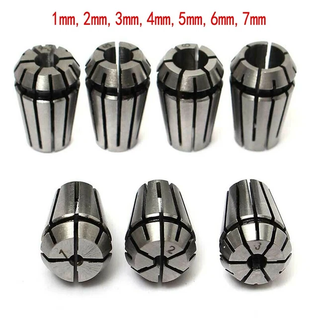 7Pcs ER11 Spring Collet Chuck Set For CNC Milling Lathe-Tool Engraving Machine