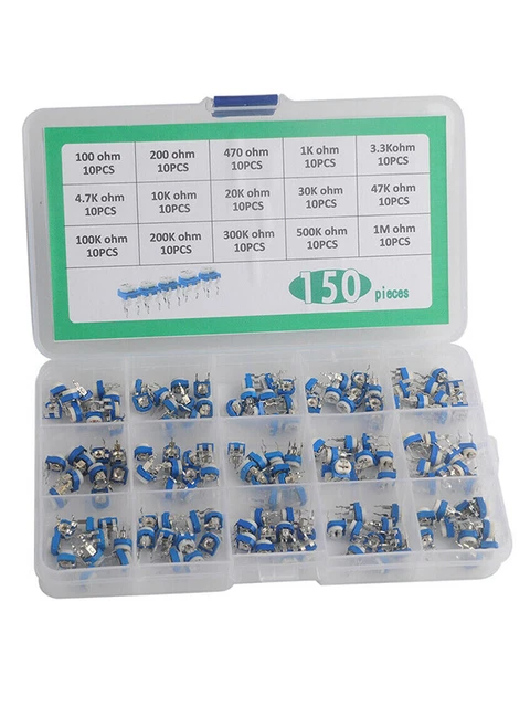 Lot De 5 Résistances Variables (trimmer) 1 MOhm 1/2W Linéaire - Marque VISHAY, Neuf Pour électronique