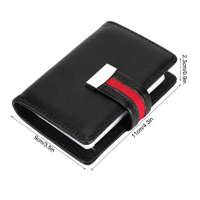 Porte-Cartes En Cuir PU Mignon - 20 Fentes Cartes + 2 Pour Billets - Fermeture Pressoir - Rose - Cadeau Femme