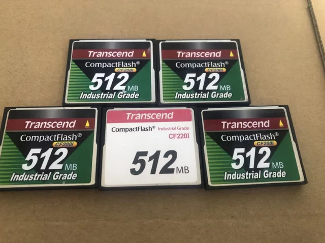 Tarjeta CF industrial Transcend 512 MB 5 un.