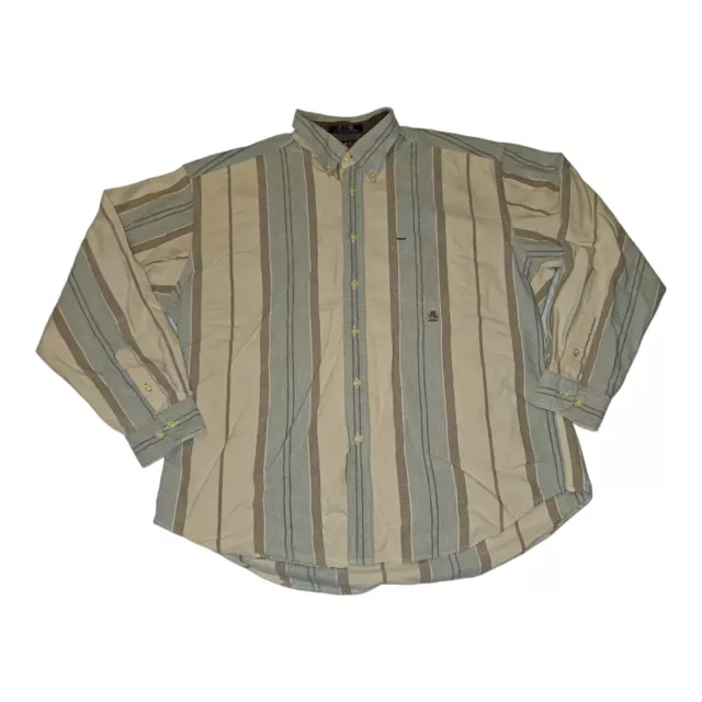 Vintage Tommy Hilfiger Button Down Shirt XL Men's Beige Striped Y2K 90's