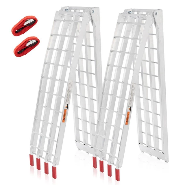 Pair of Lawn Mower ATV Folding Loading Gridde Ramps 4 Beam Aluminum 1500LB Rate