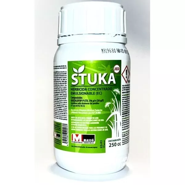 Stuka Herbicida para control hierba de hoja estrecha. Envase 250 cc.