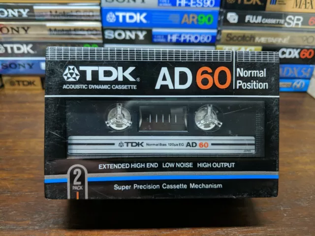 2-Pack TDK Ad 60 Blank compact cassette tape Type I