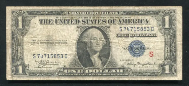Fr. 1610 1935-A $1 One Dollar Silver Certificate “Experimental S” Very Fine