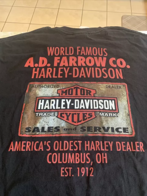2012  Harley Davidson Ad Farrow Columbus Ohio Graphic T Shirt Mens Size Xl