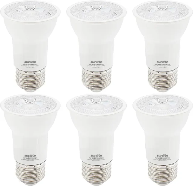 LED PAR16 Long Neck Recessed Spotlight Bulb 7W E26 Base 27K Warm White - 6 Pack