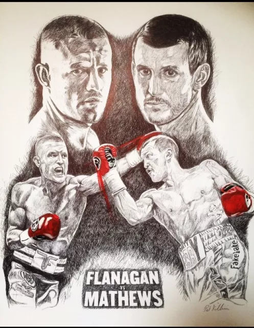 Boxing Terry Flanagan vs Derry Mathews Art Print By Killian Art