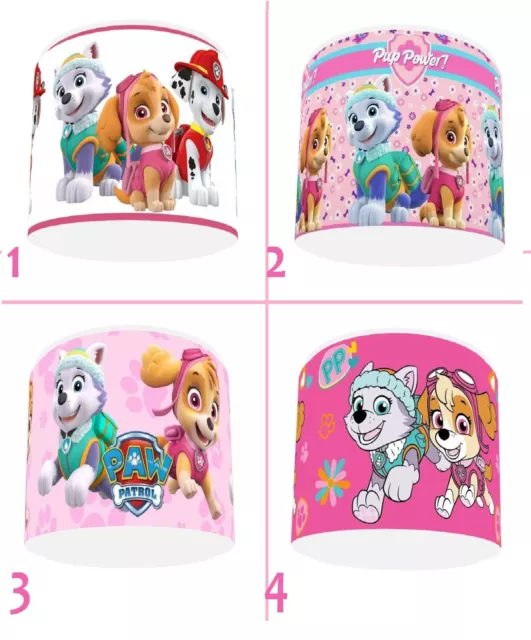 PINK PAW PATROL Kids Bedroom Light Shade Lampshade  9" in  4 DESIGNS