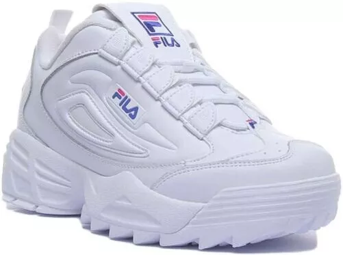 FILA Disruptor 3 FILA Cordones Suela Gruesa en Blanco Talla UK 3-8