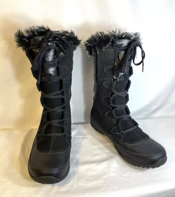 The North Face Womens Nuptse Purna Boots Sz. 9 Faux Fur Suede A0Z3 Black
