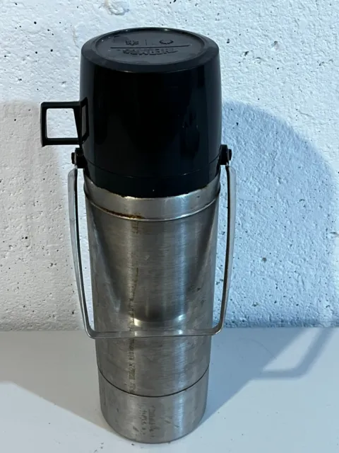 Vintage Thermos 2 Quart Stainless Steel Vacuum Bottle Model 2464S King Seely