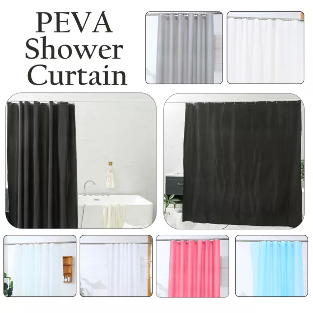 Plain Shower Curtain Mould & Mildew Resistant 180x180cm PEVA Waterproof Curtains