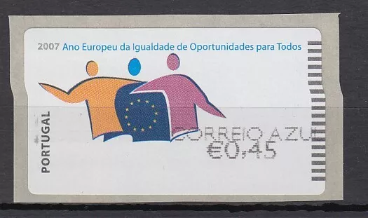 Portugal 2007 ATM Chancengleichheit NV Mi.-Nr. 60.3e Wert AZUL 0,45 **