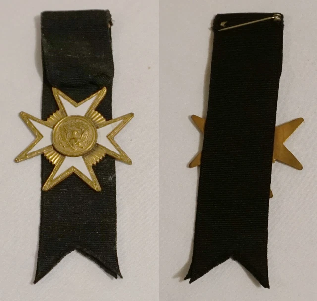 VINTAGE MASONIC IRON Cross Medal With Ribbon Maltese Cross 10.00