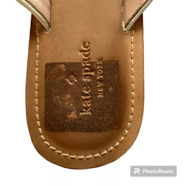 Kate Spade Womens Sandals Size 9 M New York Icarda Glitter Thong White 2