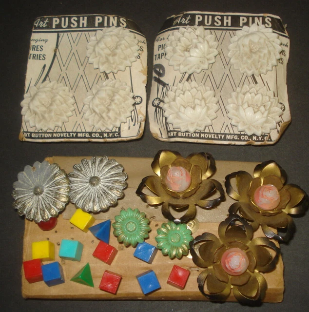 Assorted Lot of Vtg Curtain TIE BACK PUSH PINS Plastic & Metal