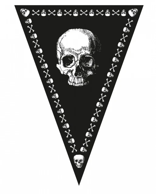 Piratenfahnen Girlande mit Totenkopf Motiv