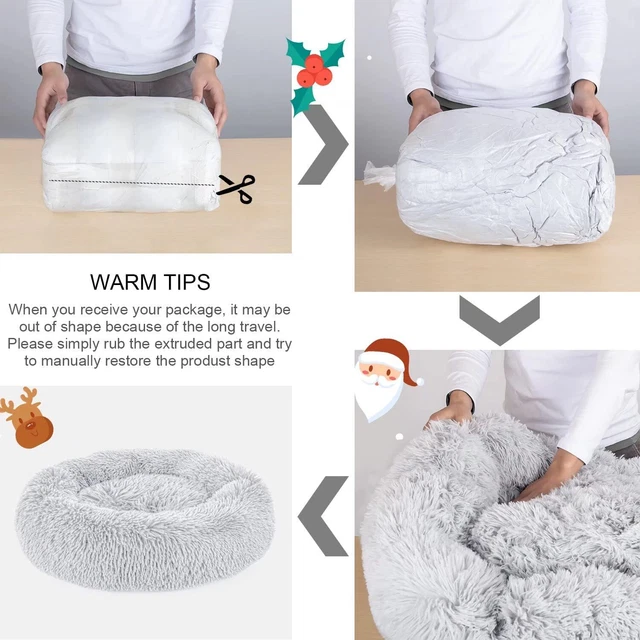 Calming Dog Beds for Small Medium Large  Donut Washable Dog Bed Sofa Mat Keenel 10