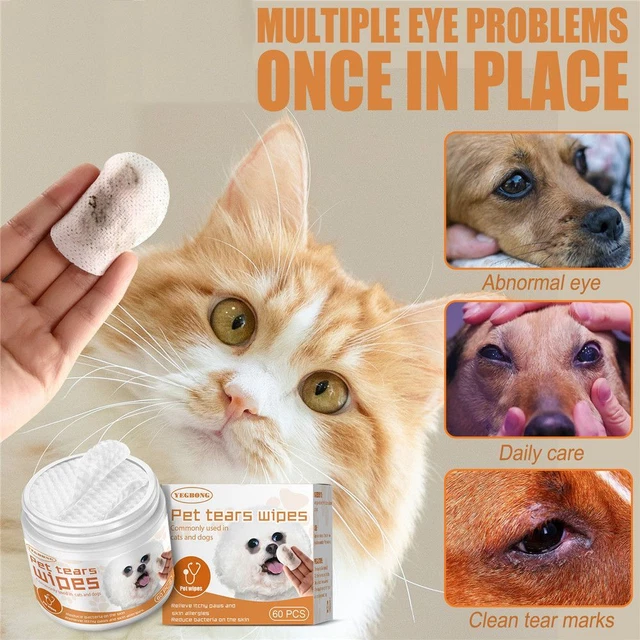 ojos y los oídos Toallitas para mascotas Papel limpio Quitamanchas de lágrimas