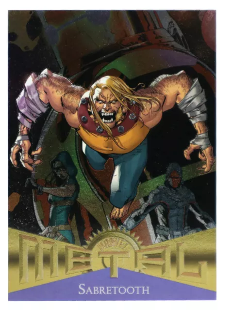 2013 Fleer Marvel Retro Sabretooth Metal Card #38 Foil Insert Upper Deck