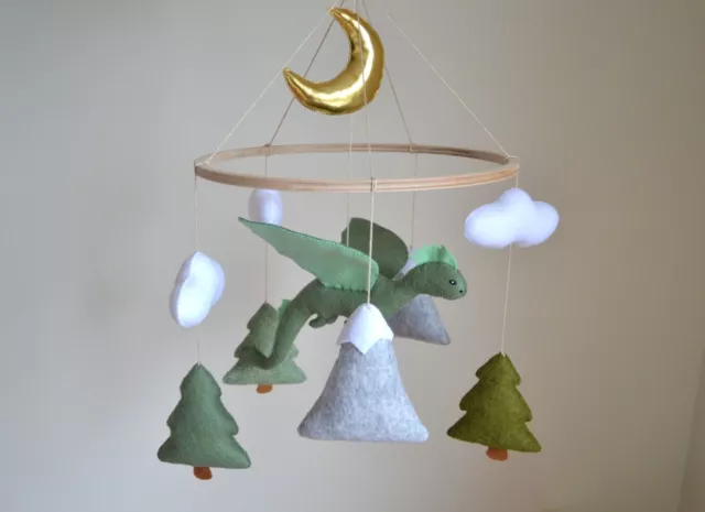 Baby mobile for a girl Dragon, mobile baby boy, fantasy legend nursery mobile