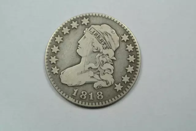 1818 Capped Bust Quarter Dollar, Fine Condition - C2793
