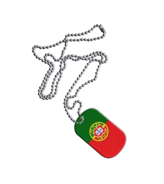Dog Tag Fahne Flagge Portugal DogTag 3x5cm Kette mit Anhänger