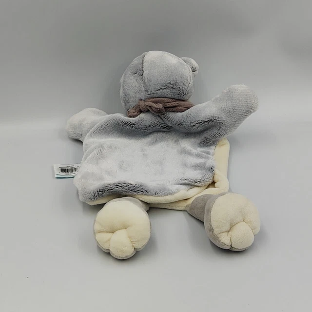 Doudou marionnette hérisson gris blanc rose marron Nature BABY NAT - 30162 2