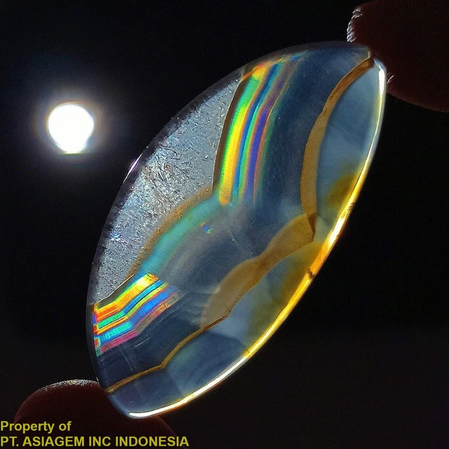 18ct 'A' Grade Rainbow IRIS AGATE ~Multi-Color Fire~ 1-of-a-kind ~100% Natural