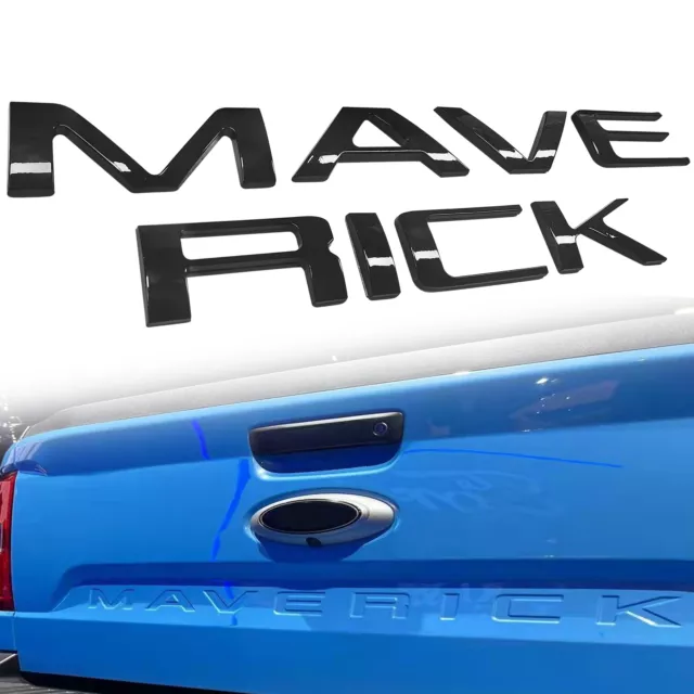 For MAVERICK 2022-2023 Rear Tailgate Insert 3D Letters Badge Emblem Gloss Black