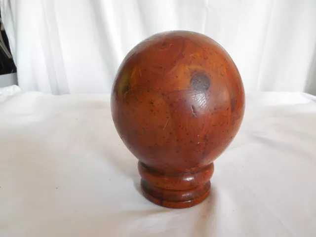 Vintage wood ball bed finial knob 5.5"