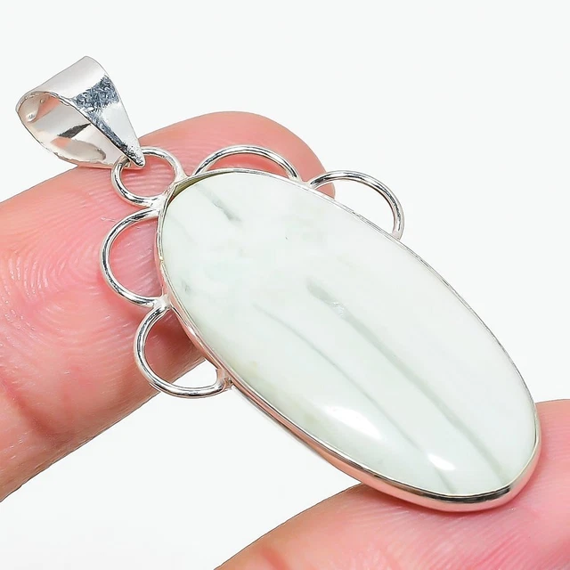 Imperial Jasper Gemstone 925 Sterling Silver Jewelry Pendant 1.81"