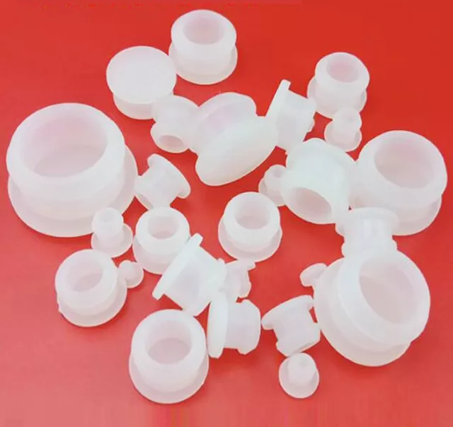 Clear Silicone Rubber Snap-on Hole Plugs Stopper End Cap Bungs Seals
