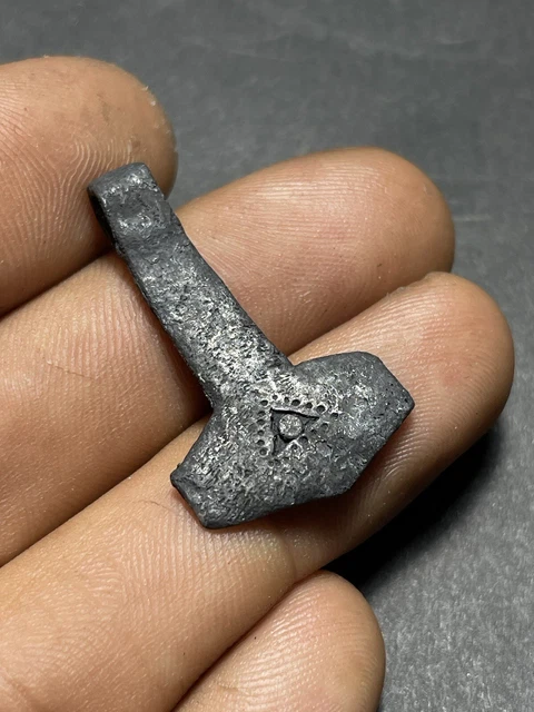 Wearable Ancient Viking Norse Silver Thors Hammer Amulet Pendant Ca 800-900 Ad