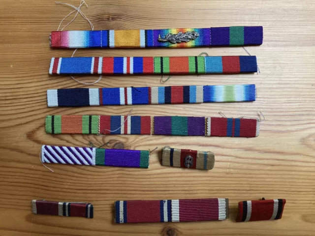 Collection Of WW1 & WW2 British & German Medal Ribbons