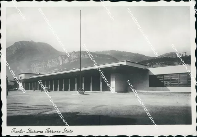 bm343 cartolina trento citta' stazione ferrovie stato
