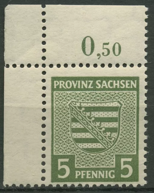 SBZ Provinz Sachsen 1945 Provinzwappen 75 Y a Ecke oben links postfrisch