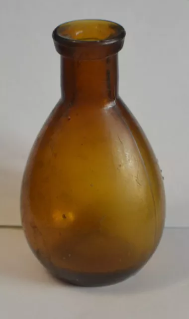 Antique, 3 1/4'', Amber, Valentines, Meat Juice Bottle, Lot 1386 2