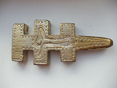 Antique Ukrainian Huzul  wooden carved cross 19th or early 20th cent