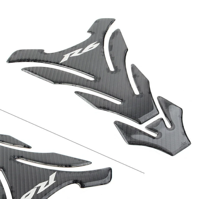 1 Pcs 3D Carbon Fiber Tank Decal Protector Pad Sticker For YZF R6 YZF600 White