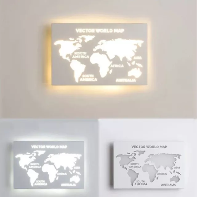 Applique da parete Design Mappa Mondiale LED 13W Lampada da interno Moderna IP20