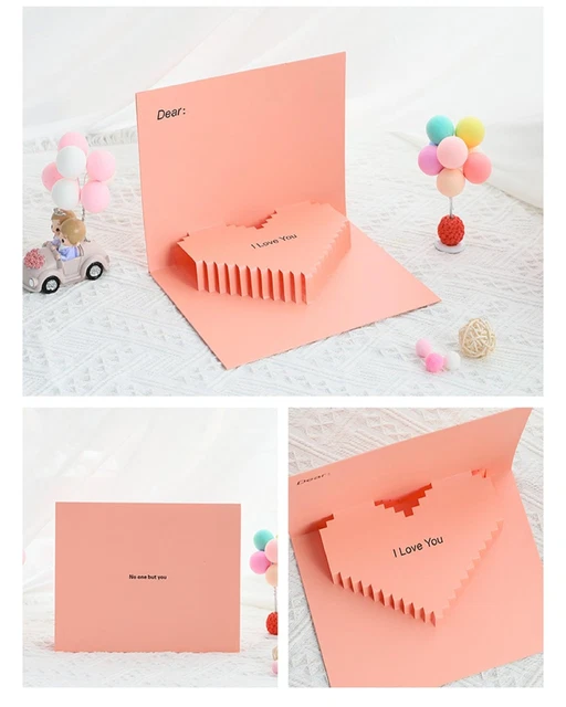 CARTE AIMÉE 3D Pop-Up 3D en Forme de Cœur Saint Valentin 3D Pop Up B ...