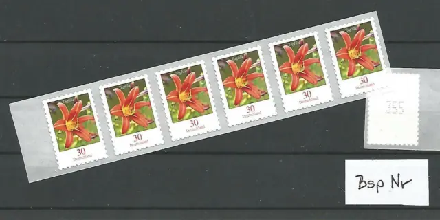 TAGLILIE - Blumen Bund MiNr 3516 sk 6-er Streifen mit großer Nr postfrisch