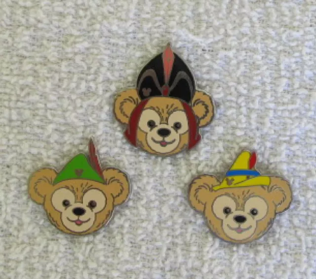 DISNEY PIN LOT 3 Duffy Bear Hats Hidden Mickey Peter Pan Jafar Pinocchio  Traders $3.40 - PicClick