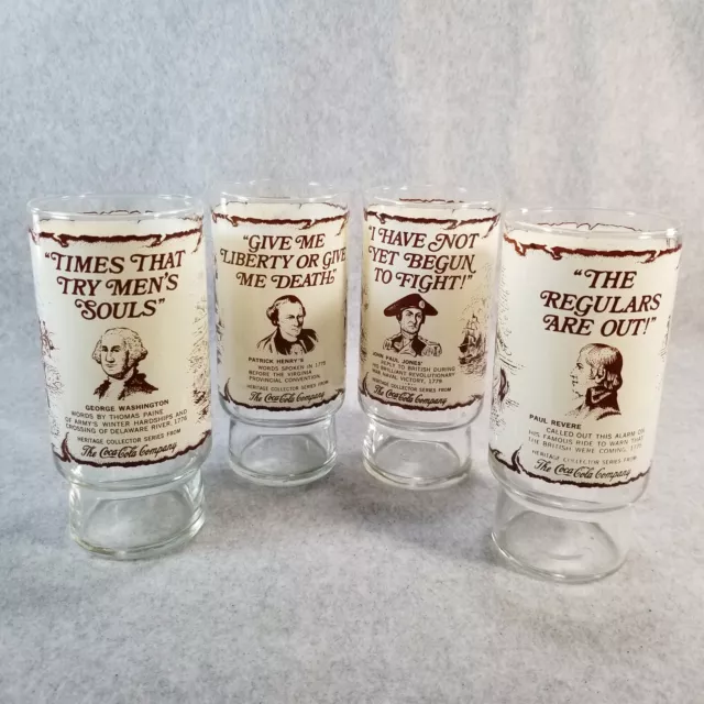 Set 4 Coca Cola Heritiage Collector Series Vintage Drinking Glasses 16 Ounces