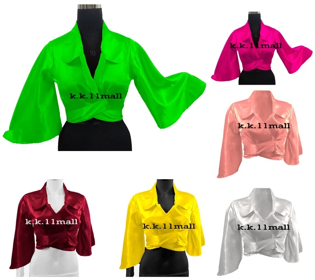 Puff Spalla Design Raso Manica Lunga Camicia Blouse Top per Bambine S83-3