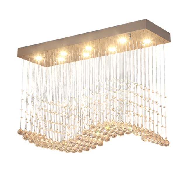 Modern 8-Light Crystal Chandelier Downlight Artistic Ceiling Lights Dining Room