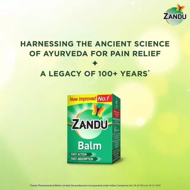 2 X Zandu Balm Ayurvedic Pain Balm Herbal- 25 ml ( pack de 2 ) - Livraison...